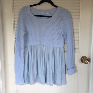 Baby blue flowy blouse